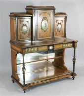 A Victorian inlaid amboyna and
