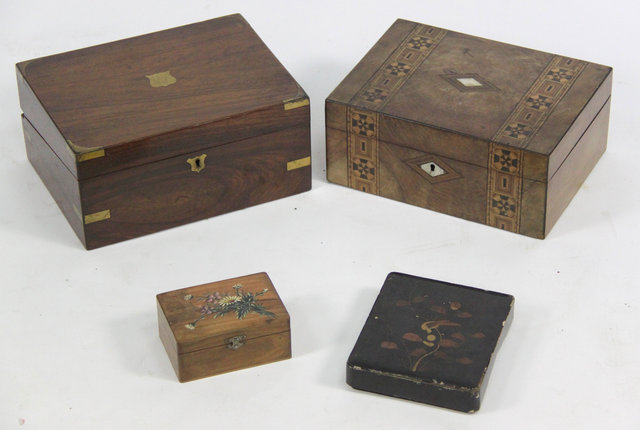 A Victorian inlaid box 29.5cm