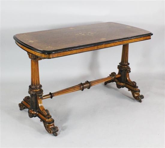 A Victorian inlaid burr walnut