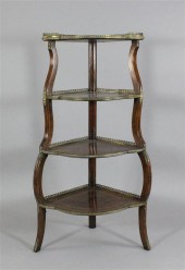 A Victorian inlaid walnut four