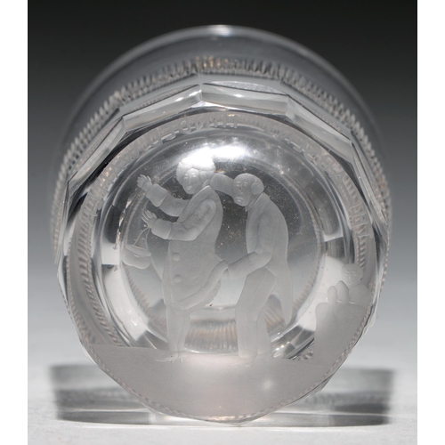 A Victorian intaglio engraved glass