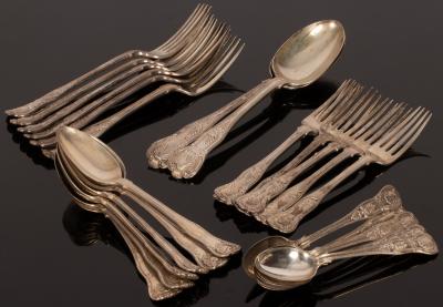 A Victorian Kings pattern silver