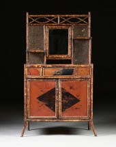 A VICTORIAN LACQUERED AND CARV