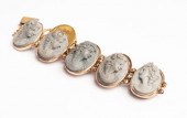 A Victorian lava cameo bracele