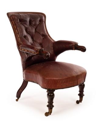 A Victorian leather upholstered