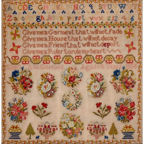 A Victorian linen sampler,