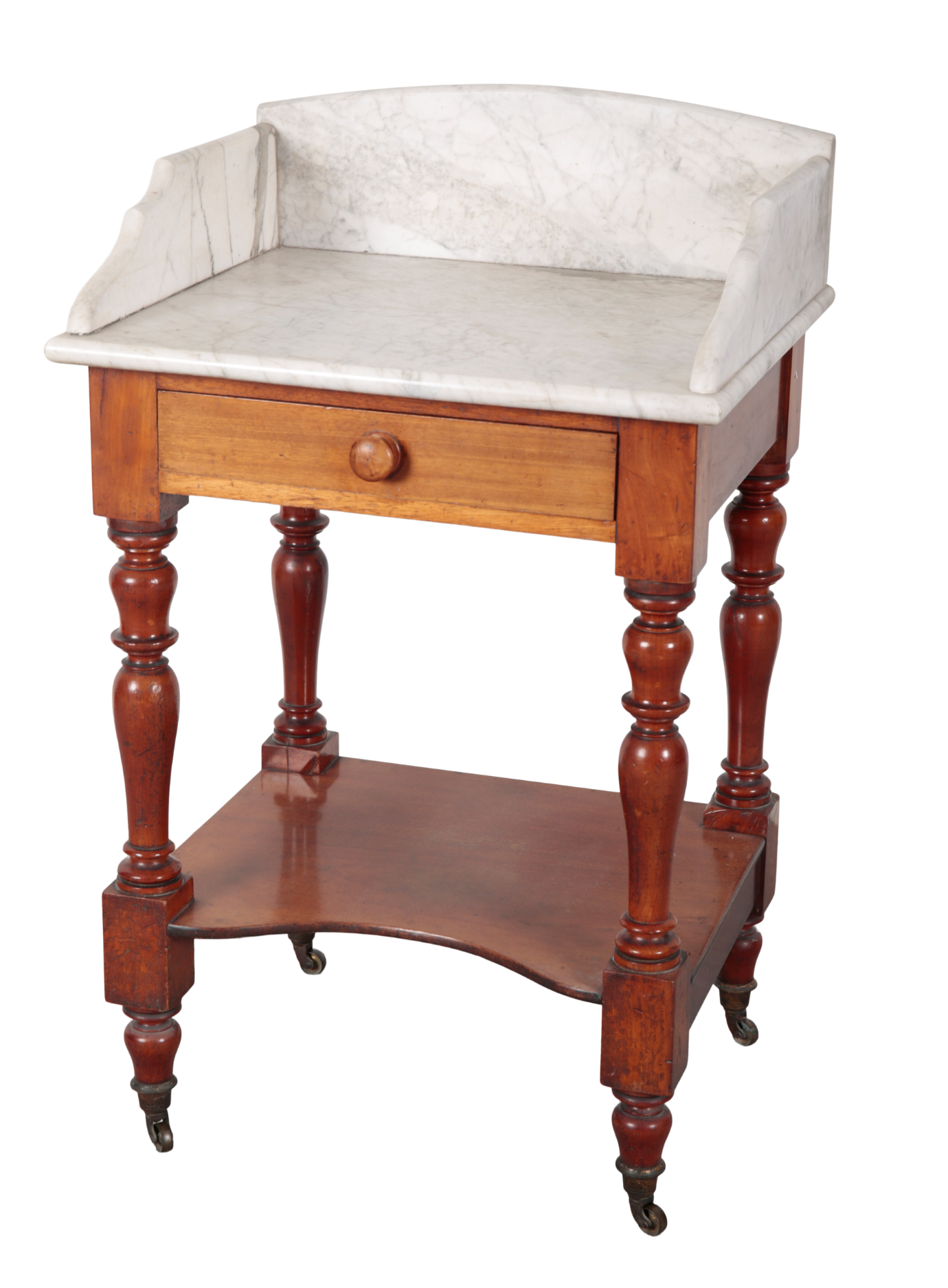 A VICTORIAN MAHOGANY AND MARBLE