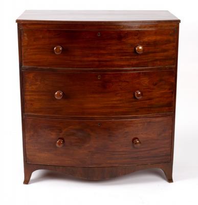 A Victorian mahogany bowfront chest
