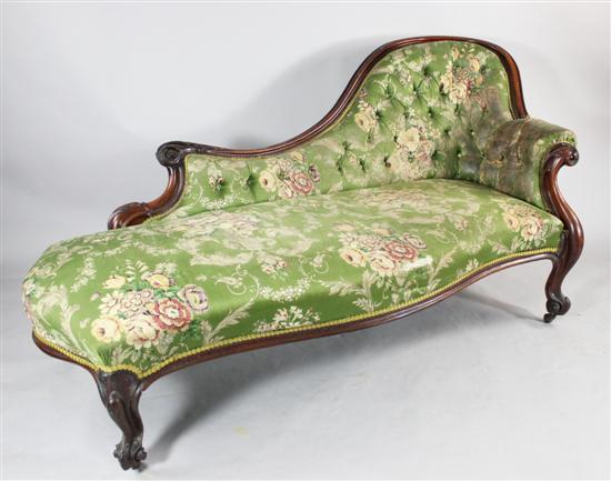 A Victorian mahogany chaise