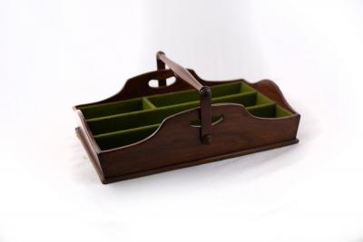 A Victorian mahogany cutlery hod