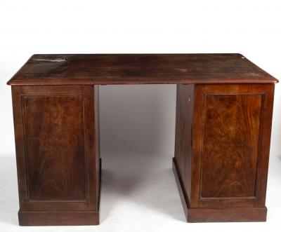 A Victorian mahogany partners' desk