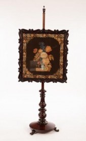 A Victorian mahogany pole scre