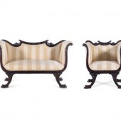 A Victorian Mahogany Settee an