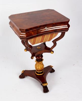 A Victorian mahogany sewing table