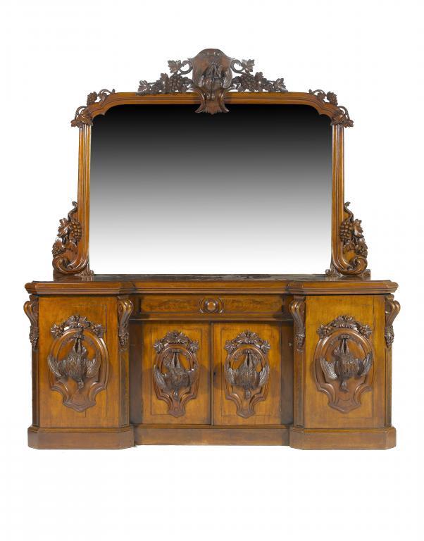 A VICTORIAN MAHOGANY SIDEBOARD,