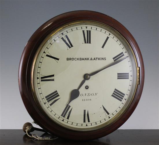 A Victorian mahogany wall timepiece