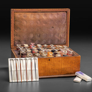 A Victorian Maple Artist's Box with