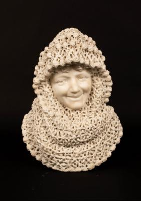 A Victorian marble bust of a girl
