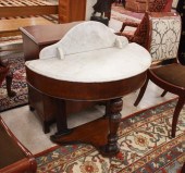 A VICTORIAN MARBLE-TOP MAHOGAN