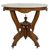 A VICTORIAN MARBLE TOP PARLOR