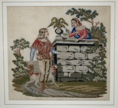 A Victorian needlework picture of