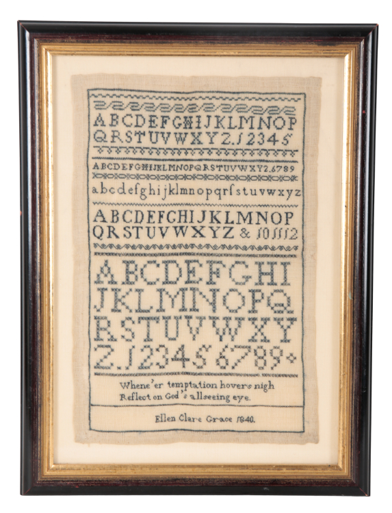 A VICTORIAN NEEDLEWORK SAMPLER a