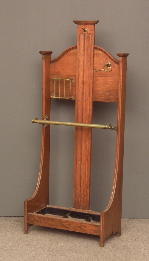 A Victorian oak and brass mounted