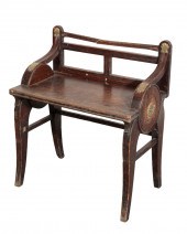 A VICTORIAN OAK AND BRASS MOUN