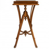 A VICTORIAN OAK AND WALNUT PED