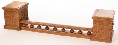 A Victorian oak fender, the