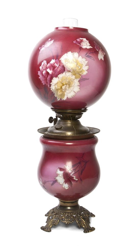 A Victorian Oil Lamp having a