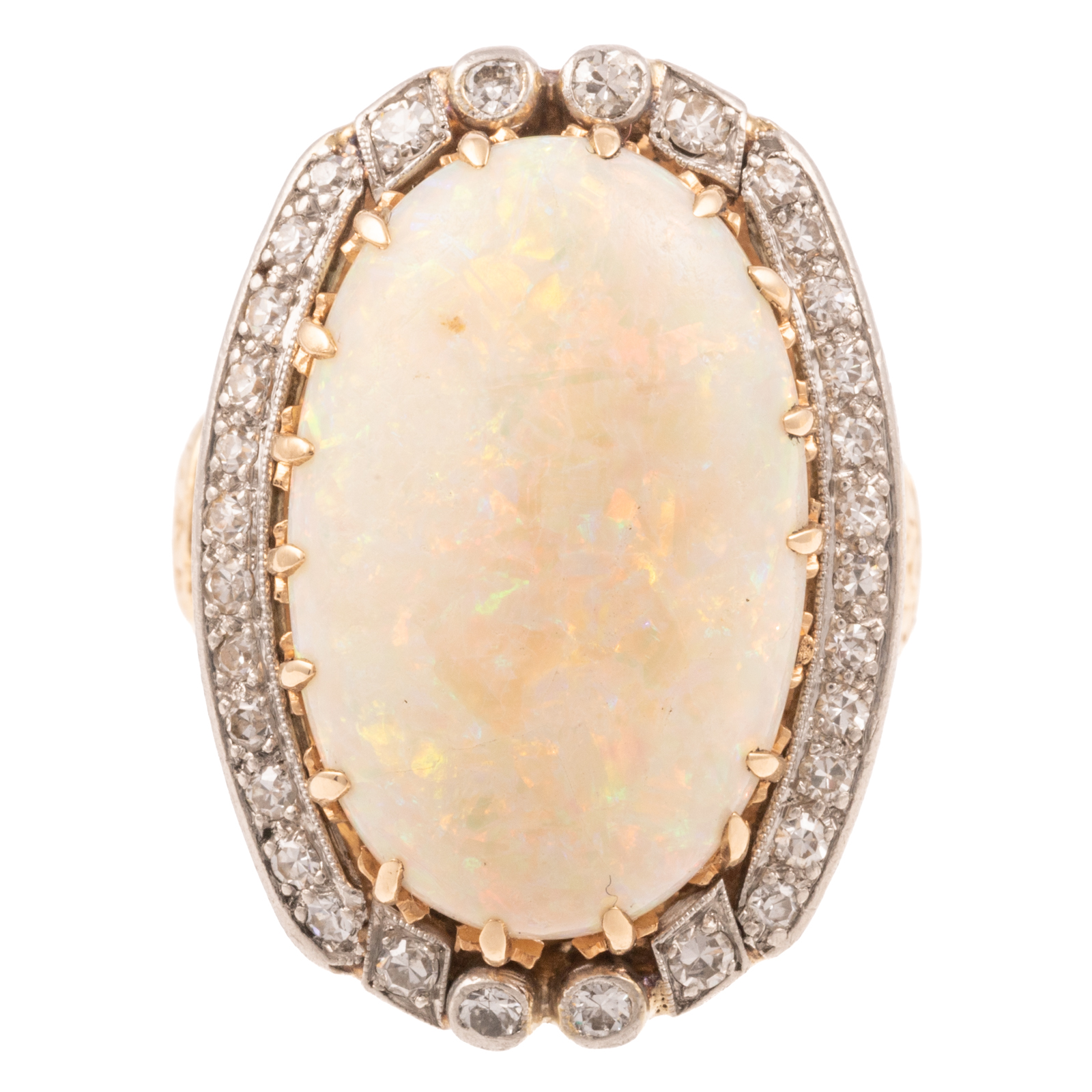 A VICTORIAN OPAL & DIAMOND RING