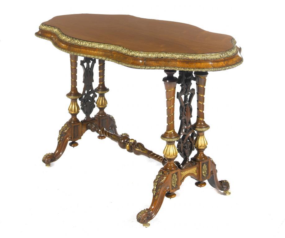 A VICTORIAN ORMOLU MOUNTED PARCEL