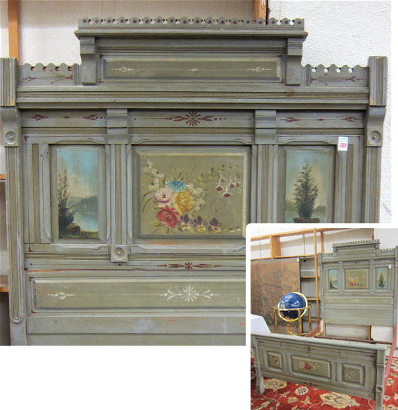 A VICTORIAN PAINT-DECORATED PINE