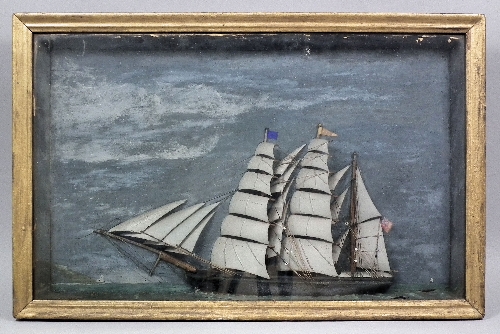 A Victorian painted diorama of a