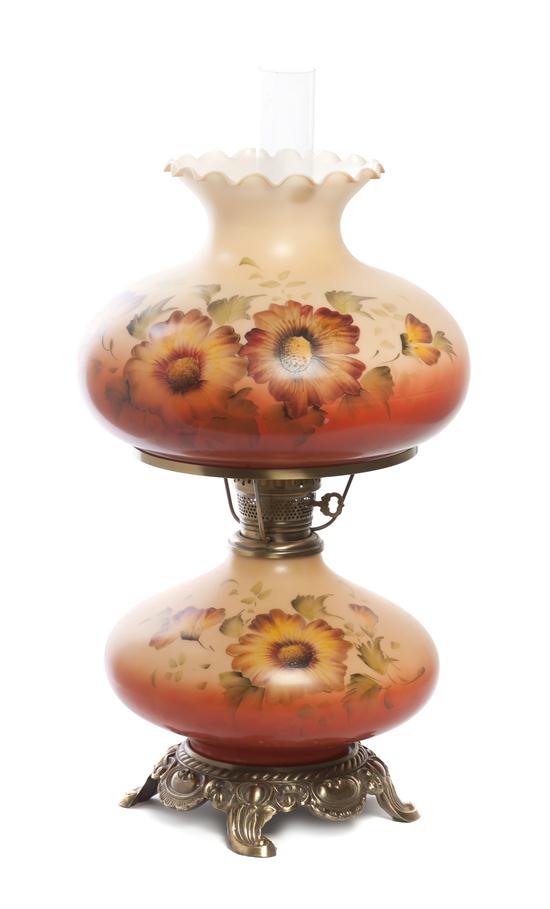 A Victorian Painted Glass Oil