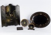 A Victorian papier-mâché and s