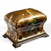 A Victorian papier-mâché tea c