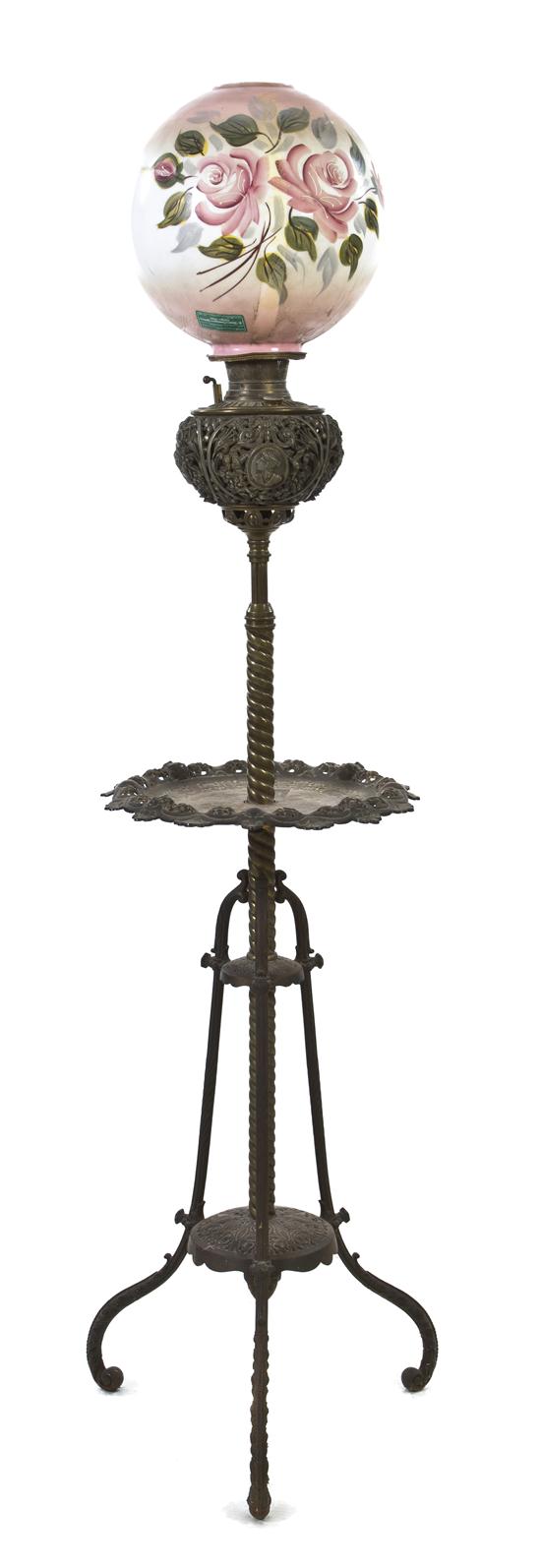 A Victorian Piano Lamp having a