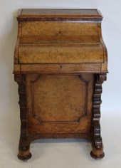 A VICTORIAN PIANO TOP WALNUT D