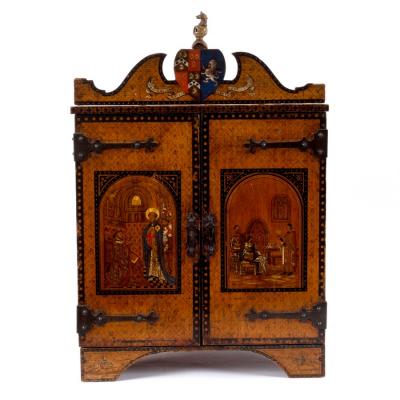 A Victorian pine table cabinet,