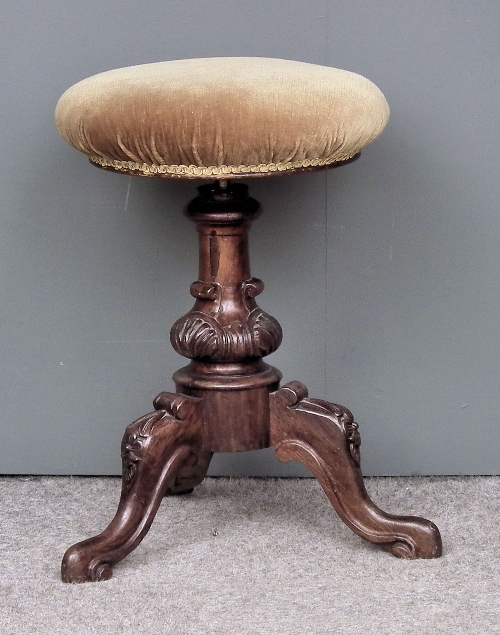 A Victorian rosewood circular piano