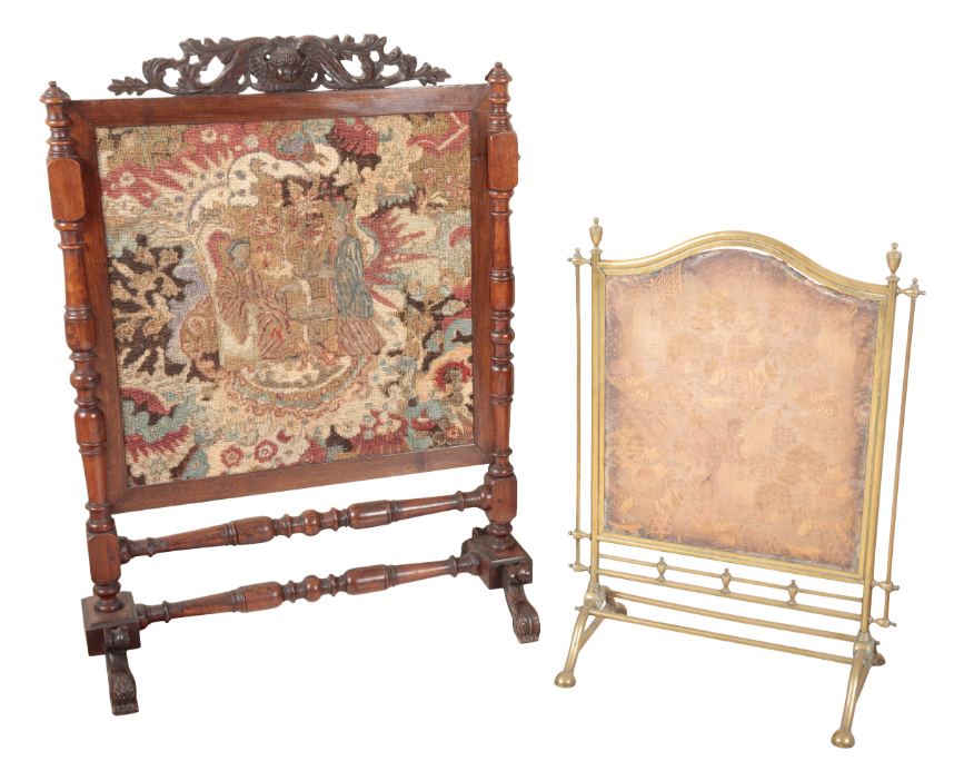 A VICTORIAN ROSEWOOD FIRESCREEN the