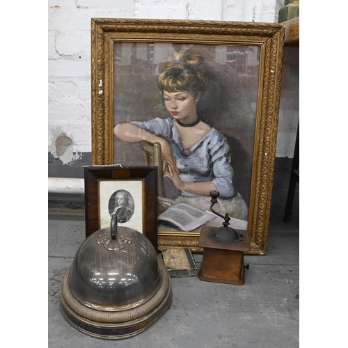 A Victorian rosewood framed 18th