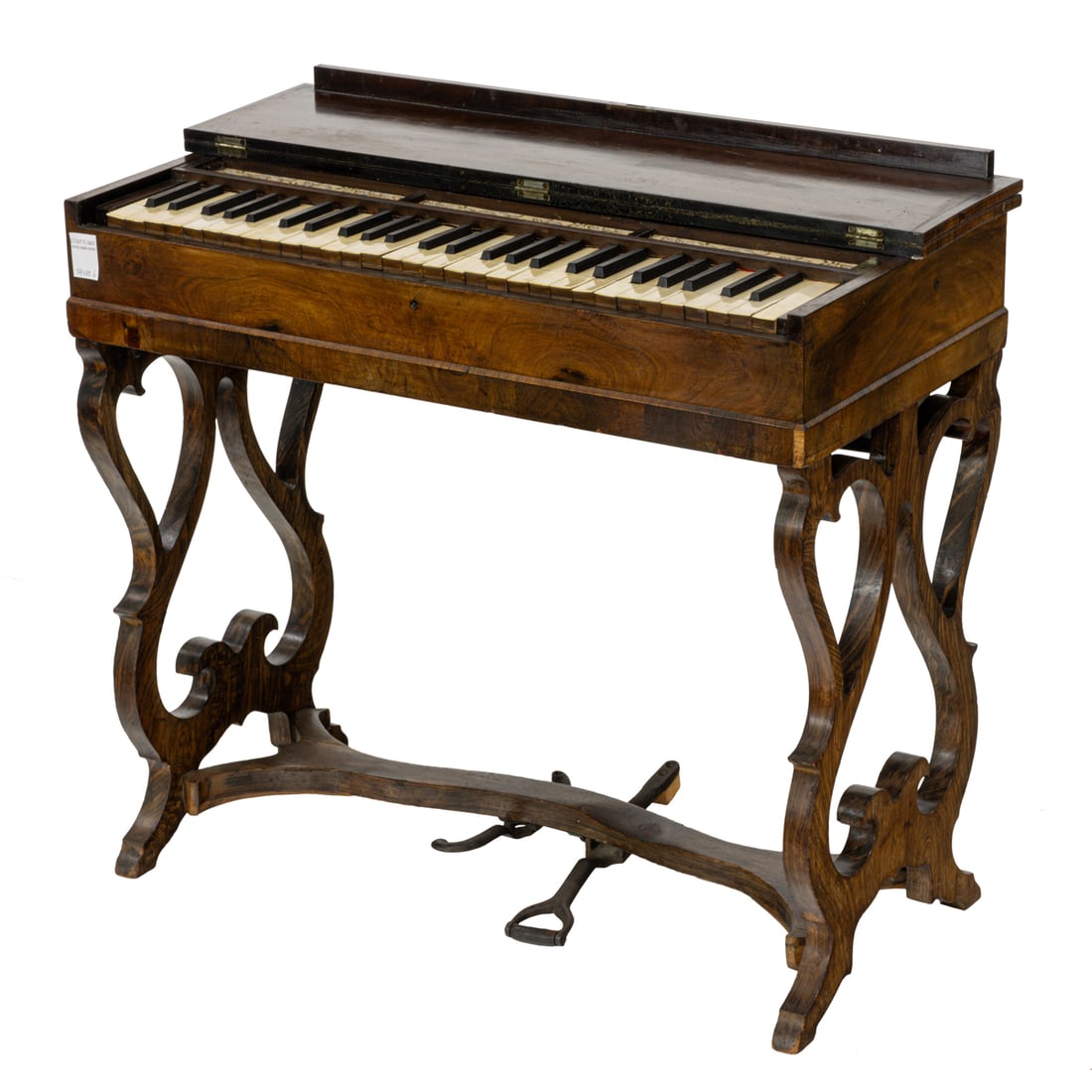 A VICTORIAN ROSEWOOD SPINET,