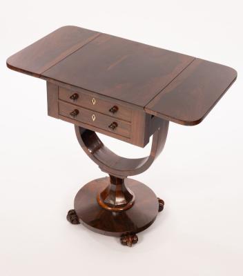 A Victorian rosewood two-flap