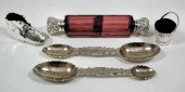 A Victorian ruby glass double