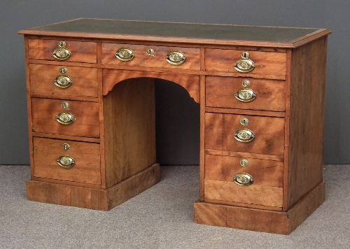 A Victorian satin birch kneehole
