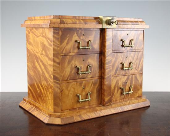 A Victorian satinbirch table top