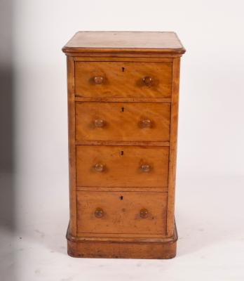 A Victorian satinwood plinth of